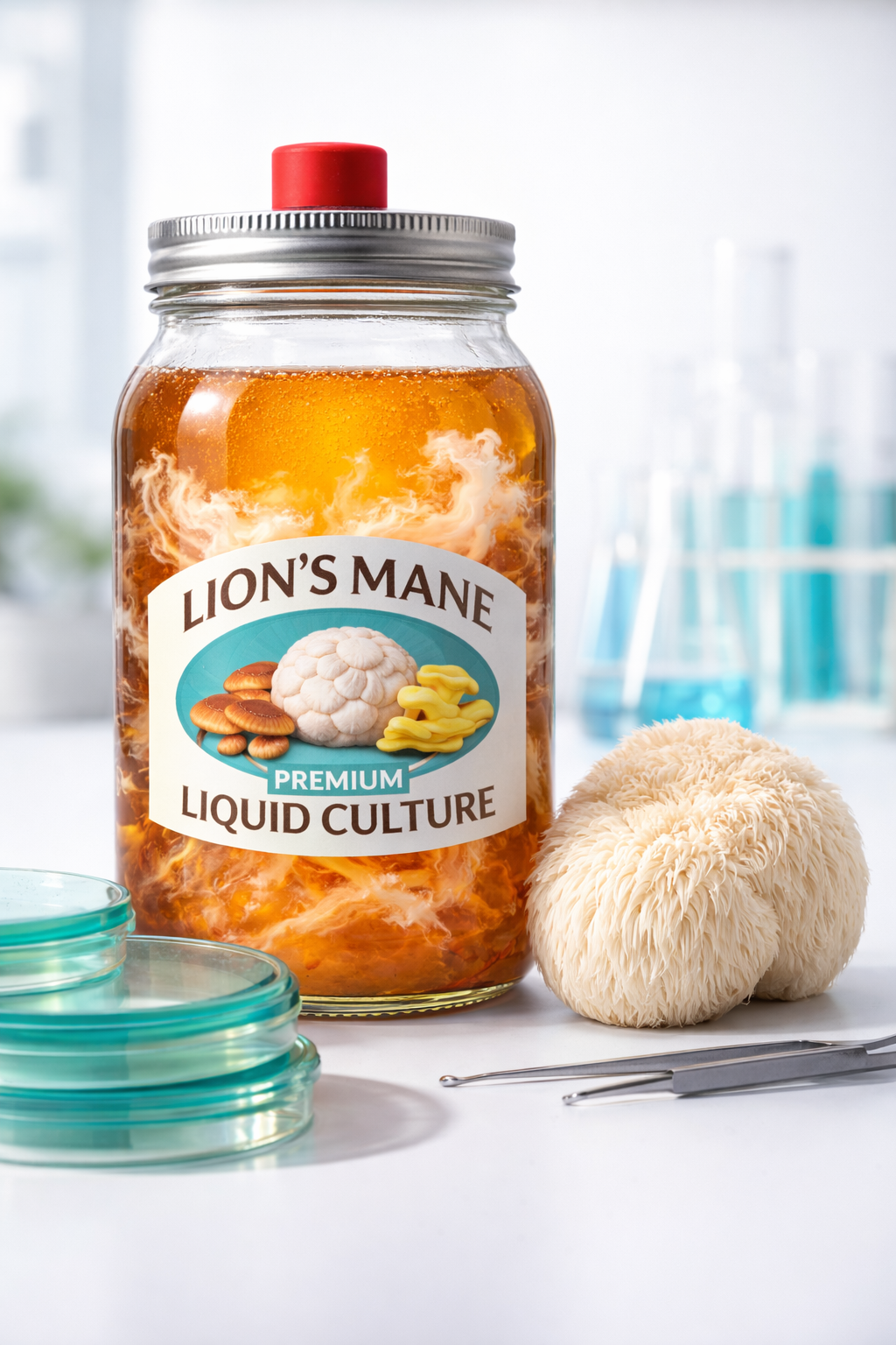 Lions Mane Mycelium Grain Spawn